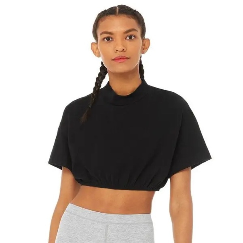 Alo Yoga Black Kick It Crop Top